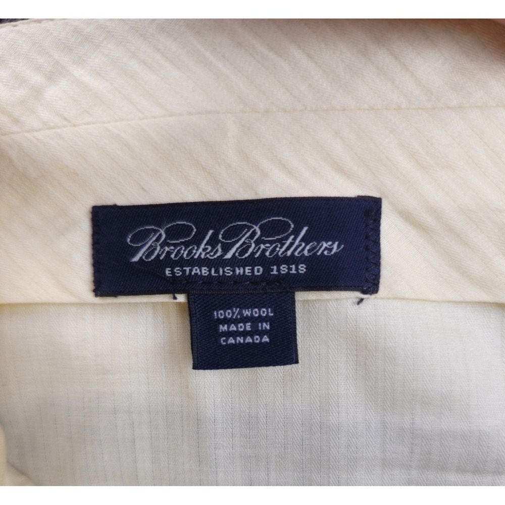 Brooks Brothers Mens Wool Windowpane Plaid Pleated Gray Trousers Pants 33x29 - Picture 5 of 5